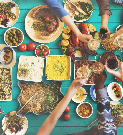 food on the table