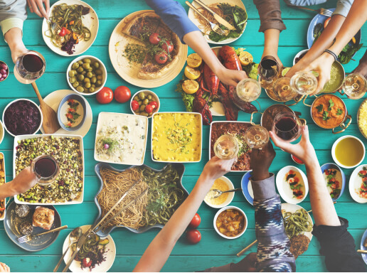 food on the table