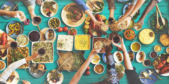 food on the table